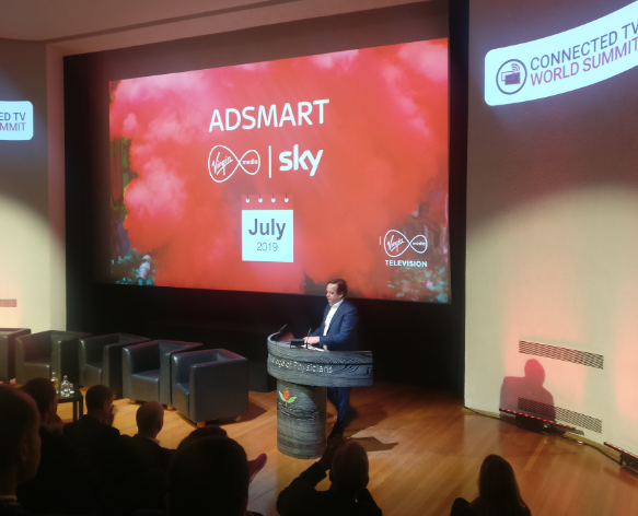 Pat Kiely, Managing Director of Virgin Media Television speaking at Connected TV World Summit 2019